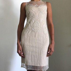 Pissarro Nights beaded cream dress.